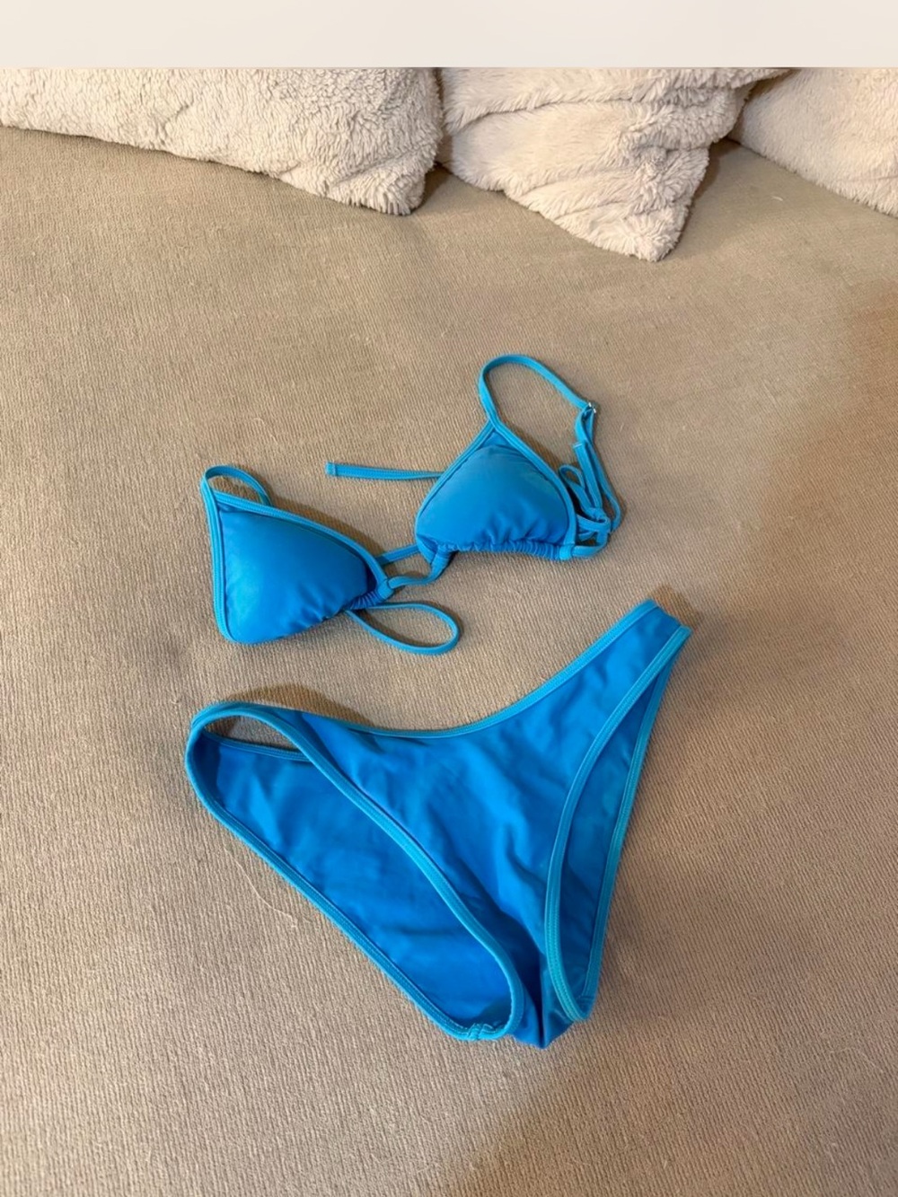 Women’s Bright Blue Triangle Bikini Set - Classic Swim